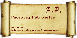 Pacsolay Petronella névjegykártya
